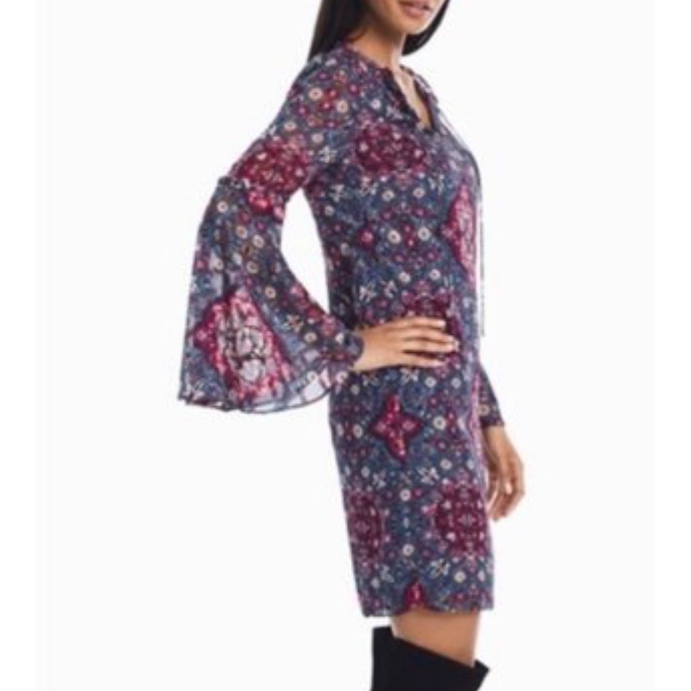 WHBM Medallion Paisley Print Shift Dress